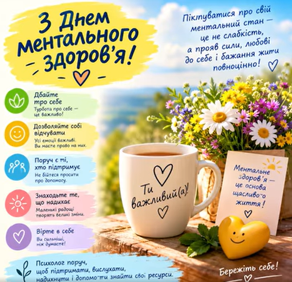 10 жовтня — Всесвітній день ментального здоров’я